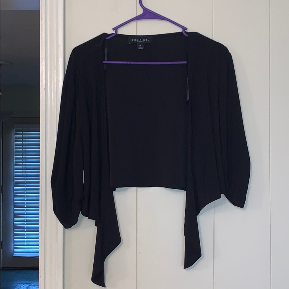 Black half length cardigan